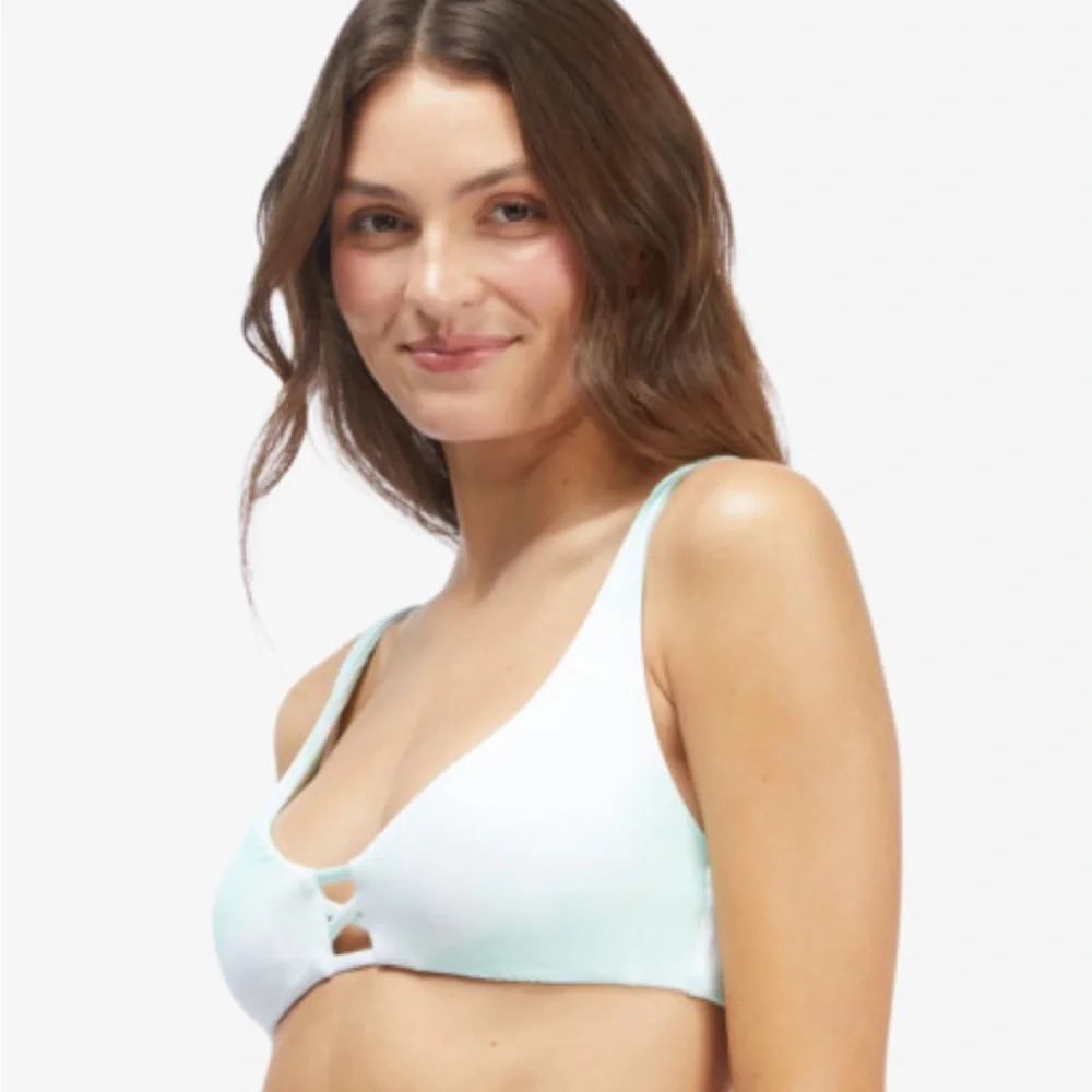 NWT Roxy Palm Tree Dreams Reversible Elongated Triangle Bikini Top - Picture 4 of 8